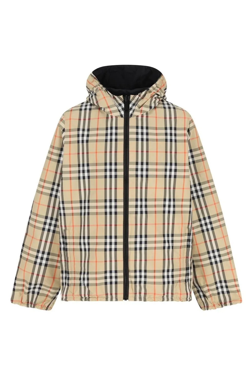 Burberry Kids Reversible Checked Hooded Zip-Up Jacket