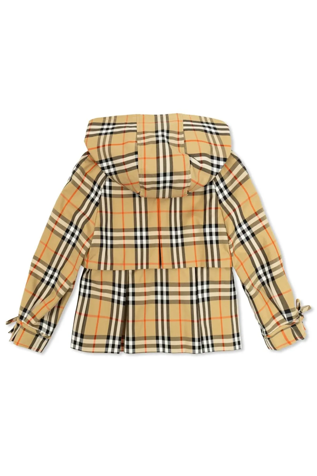 Burberry Kids Checked Hooded Trench Jacket