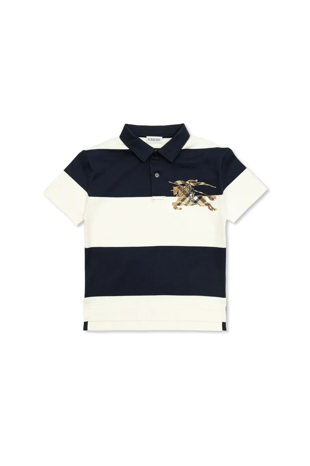 Burberry Kids Ekd Checked Striped Polo Shirt