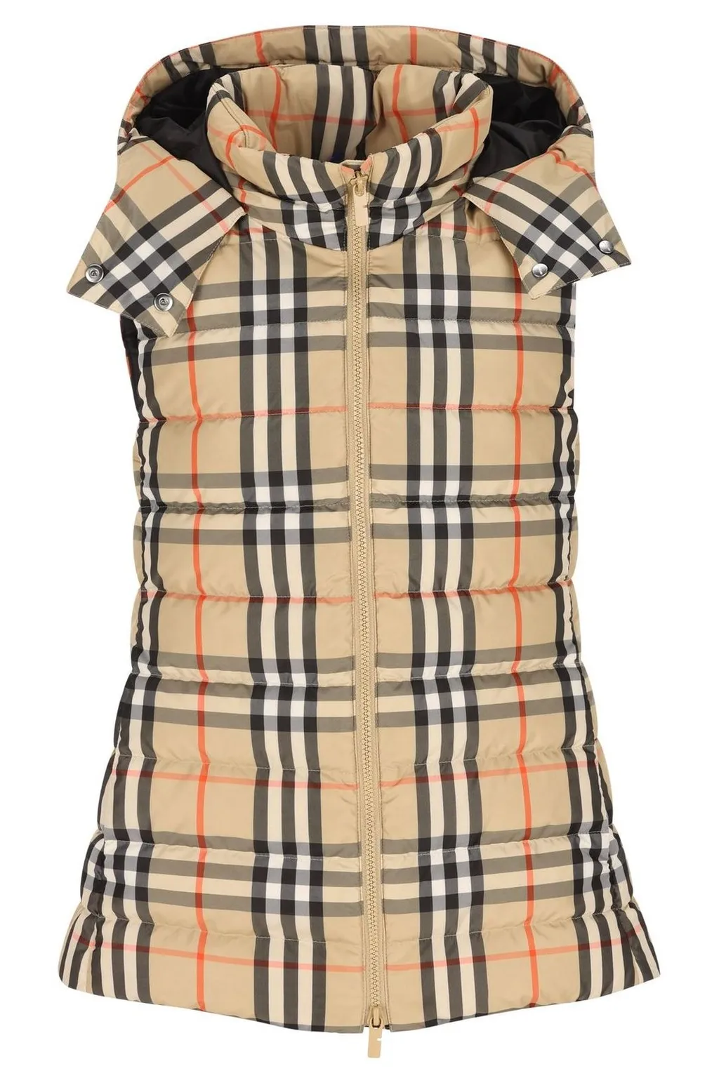 Burberry Hooded Checked Puffer Waistcoat