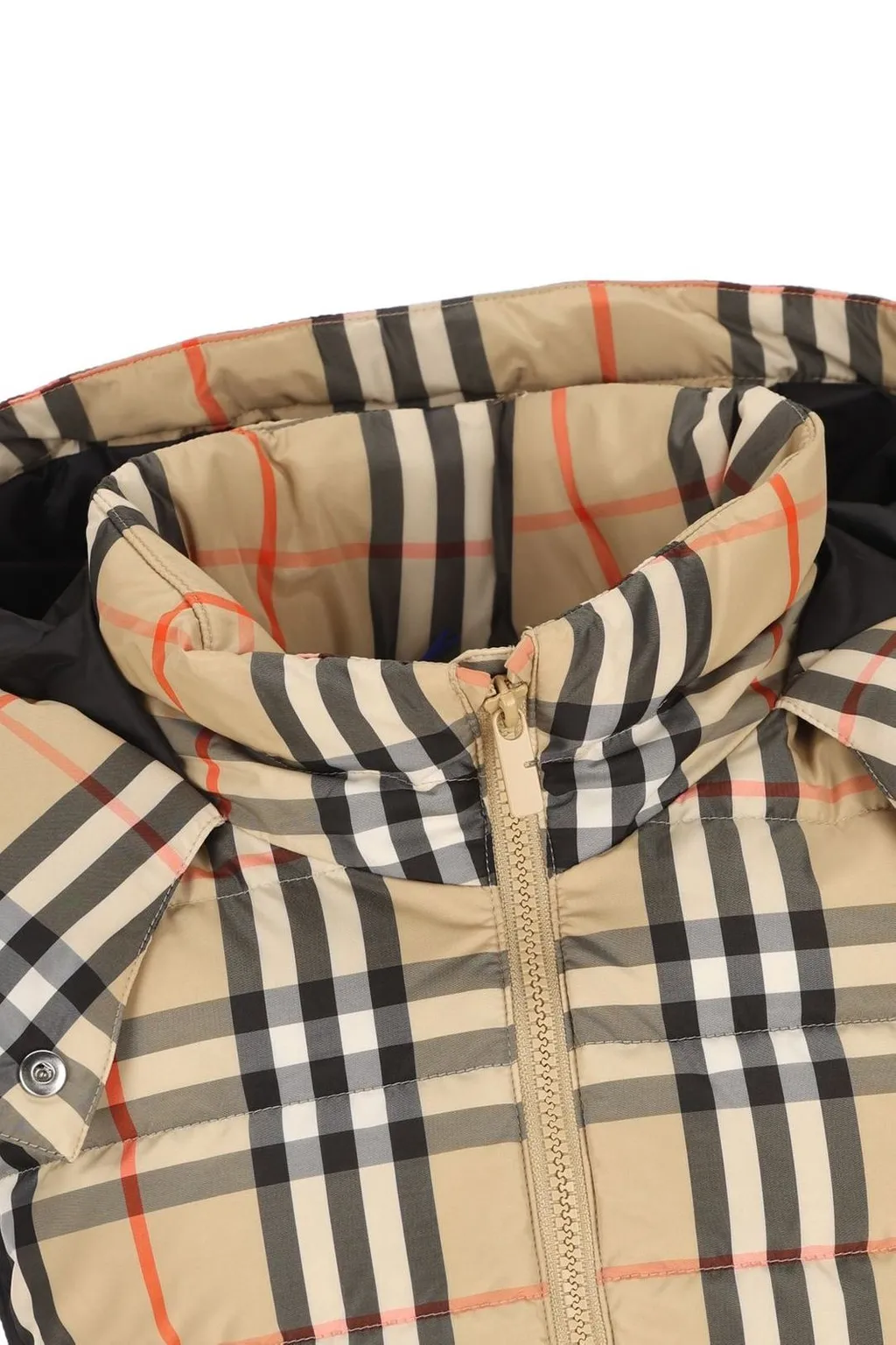 Burberry Hooded Checked Puffer Waistcoat