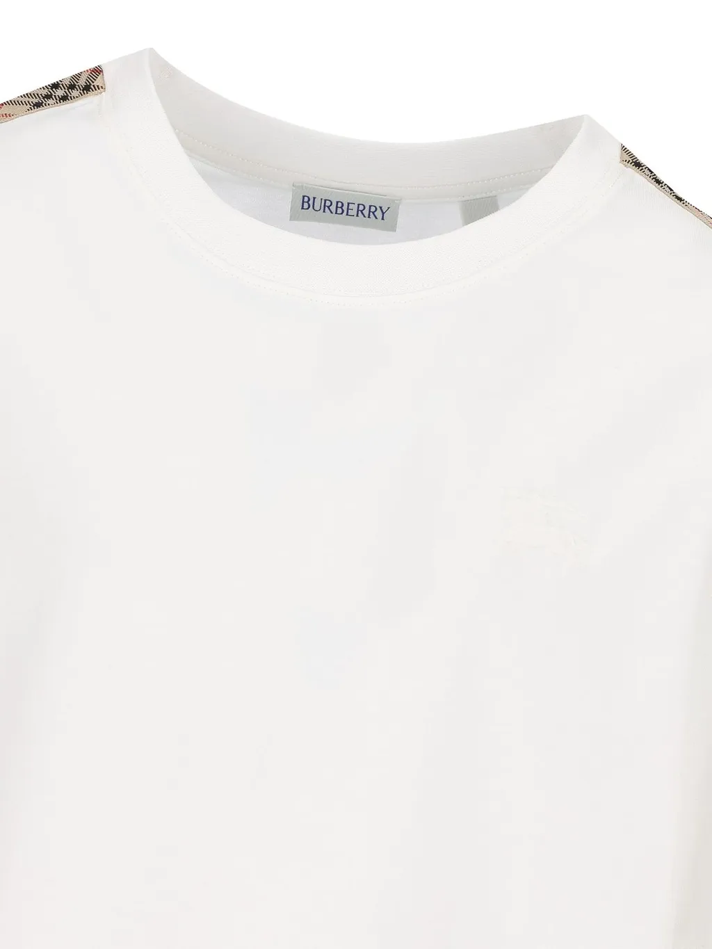 Burberry Kids Checked-Trim Crewneck T-Shirt