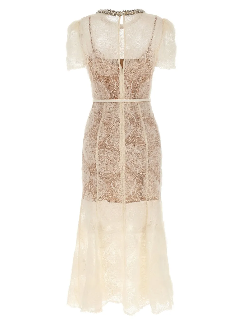Self-Portrait Tulle Lace Midi Dress