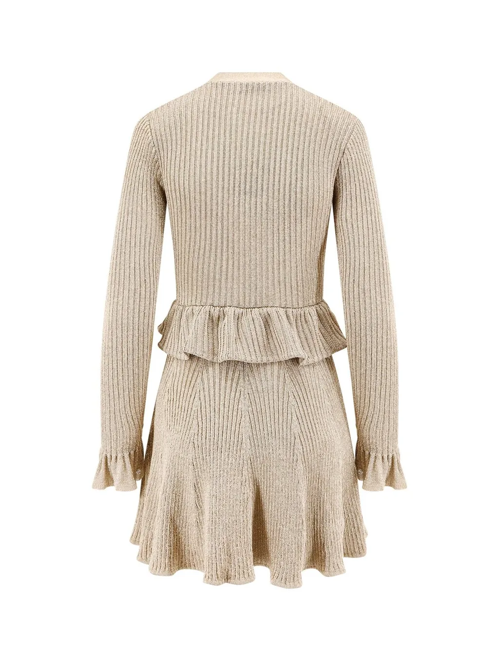 Self-Portrait Lurex Peplum Knit Mini Dress