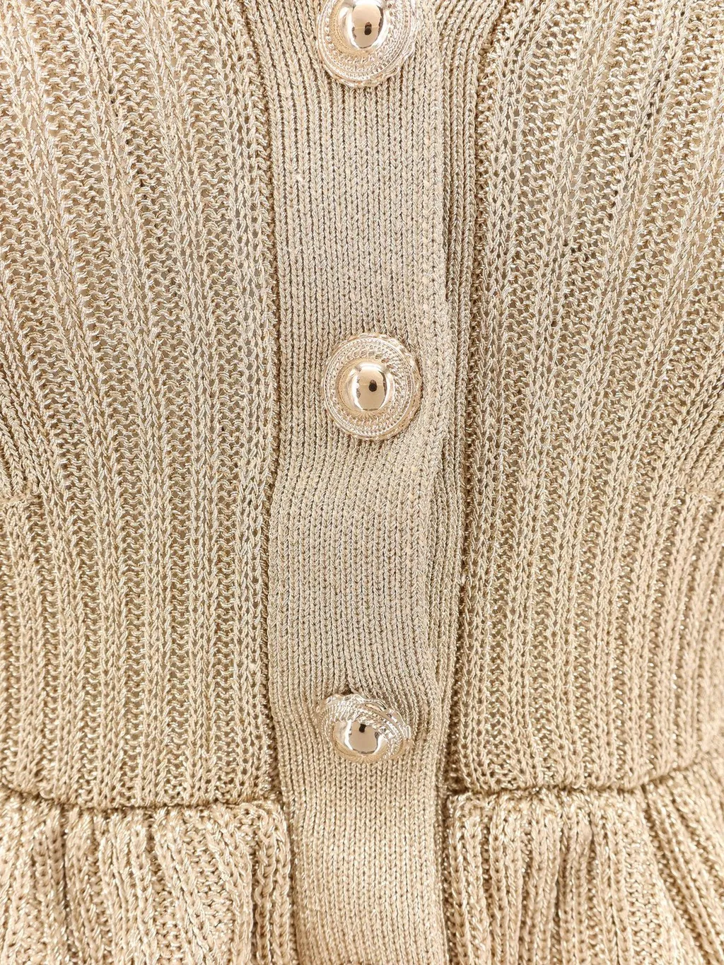 Self-Portrait Lurex Peplum Knit Mini Dress