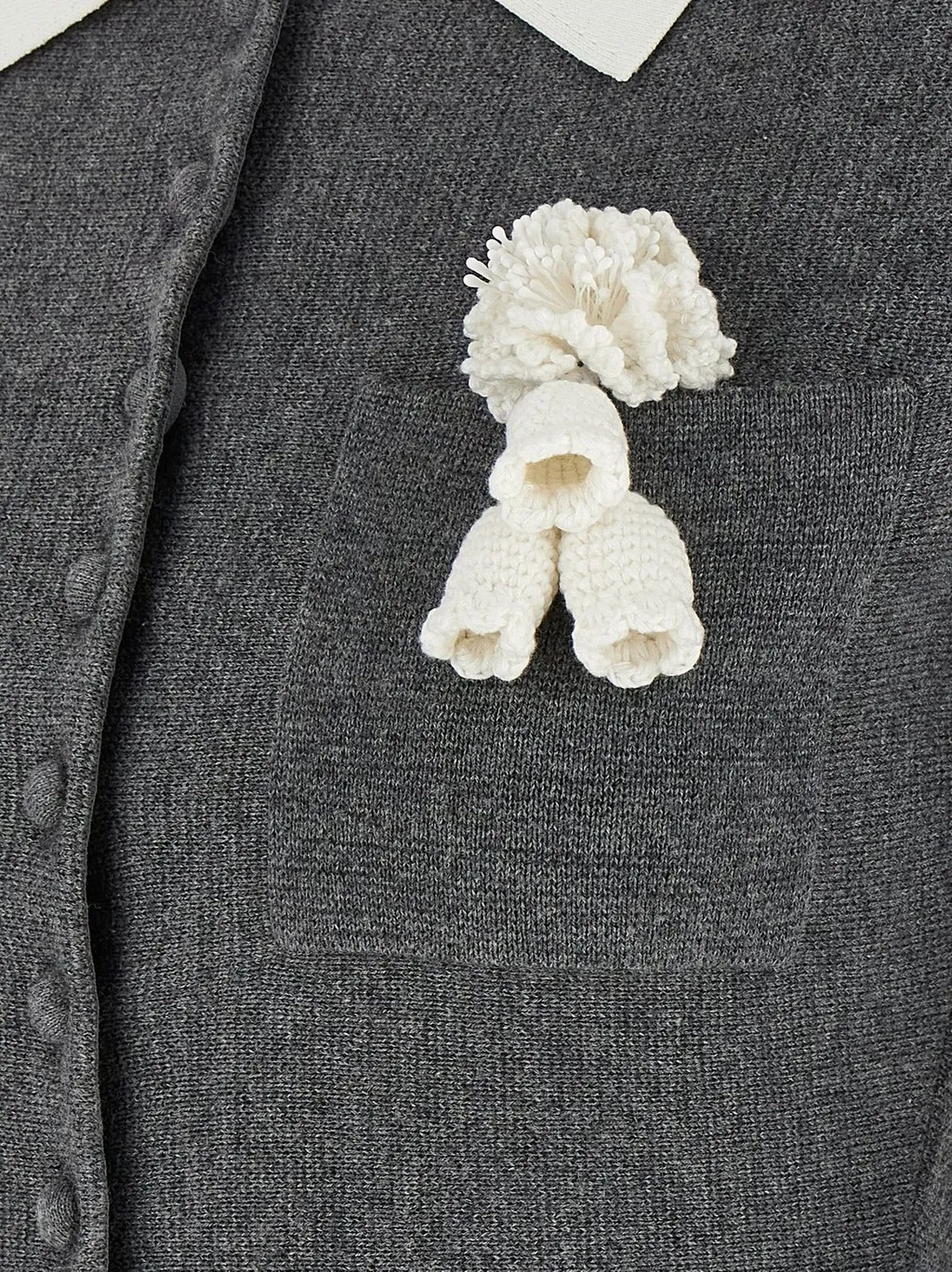 Self-Portrait Crochet Flower Collared Knitted Mini Dress