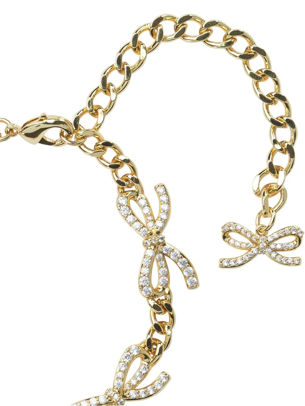 Self-Portrait Bow Embellished Chain-Linked Bracelet