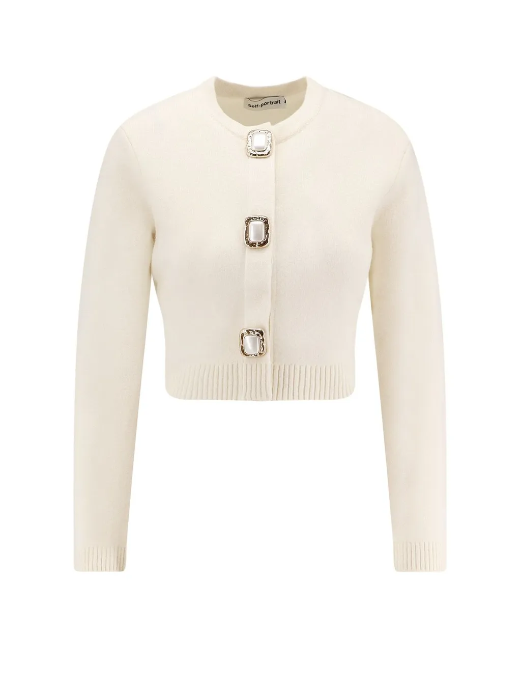 Self-Portrait Button-Up Cropped Cardigan
