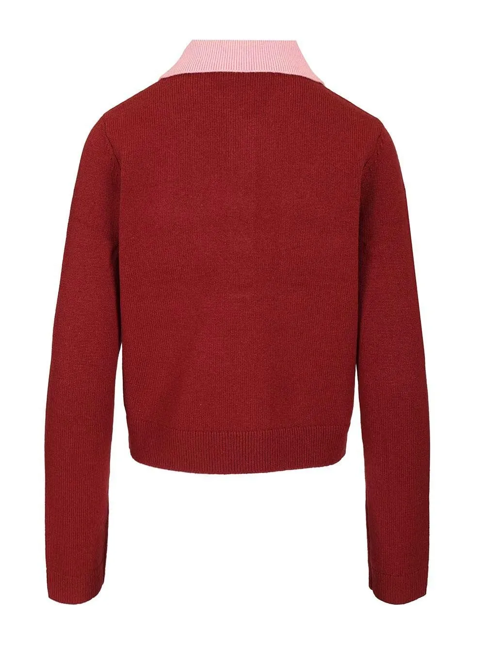 Self-Portrait Contrast Collar Knit Top