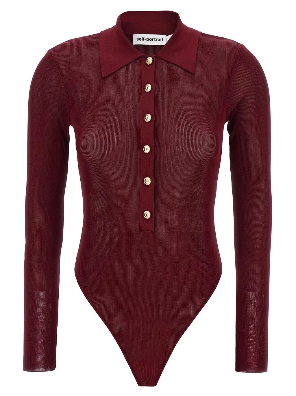 Self-Portrait Button-Down Knitted Bodysuit