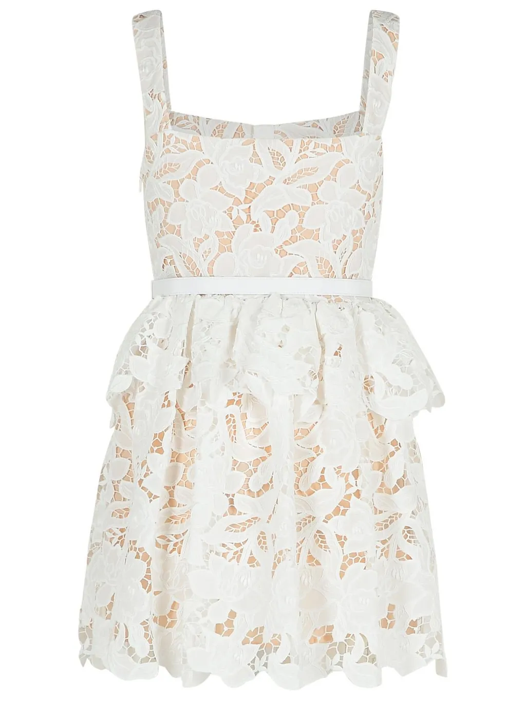 Self-Portrait Lace Tiered Mini Dress