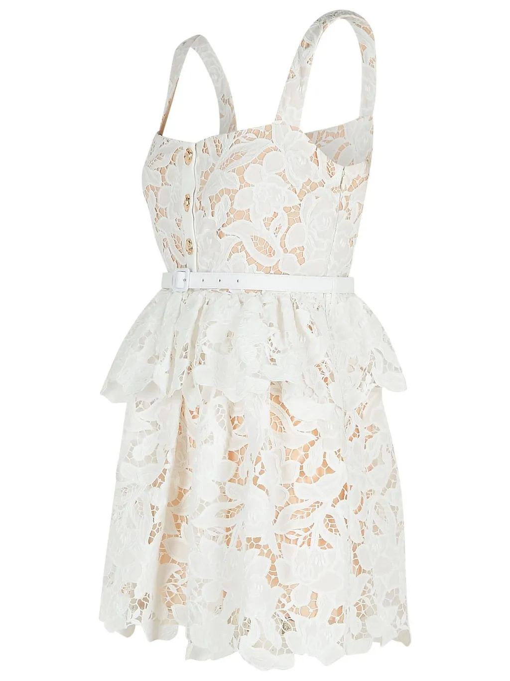 Self-Portrait Lace Tiered Mini Dress