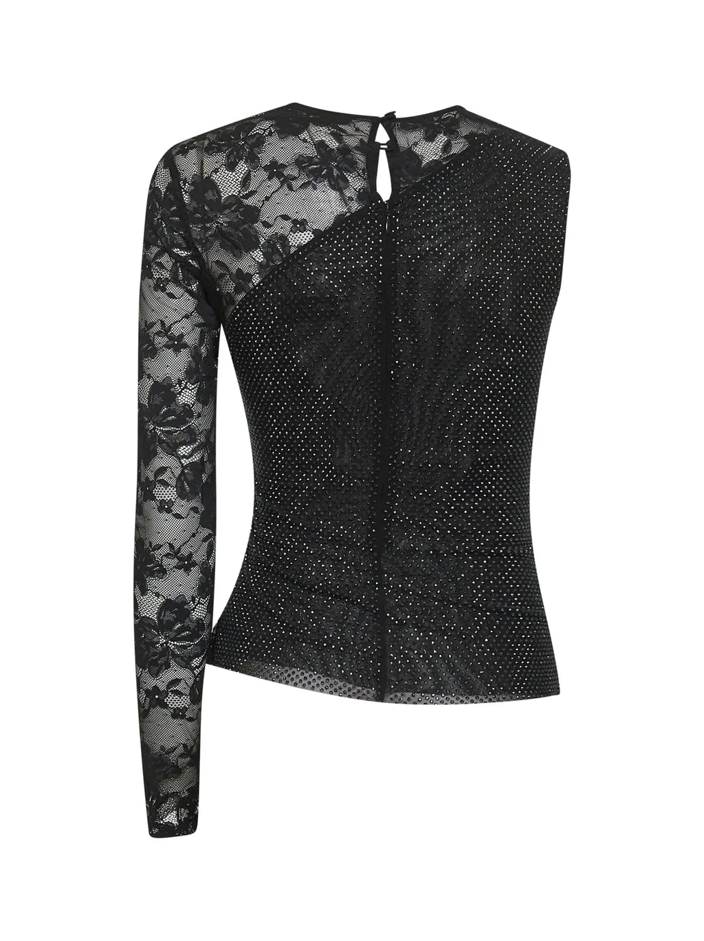 Self-Portrait Floral Lace One-Shoulder Top