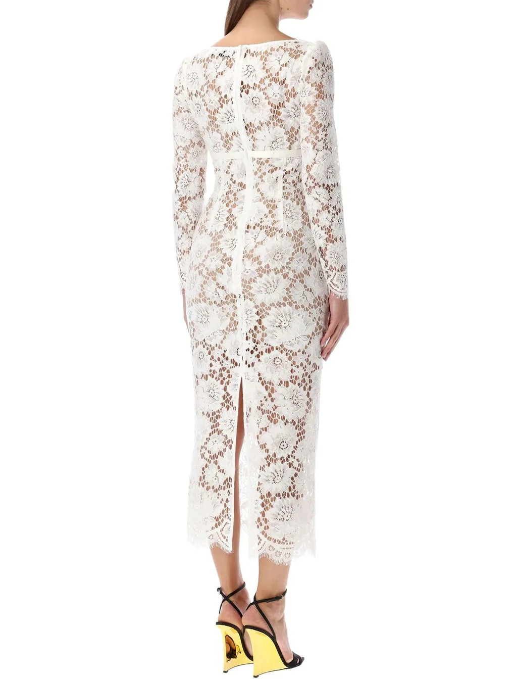 Self-Portrait Floral Laced Midi Dress
