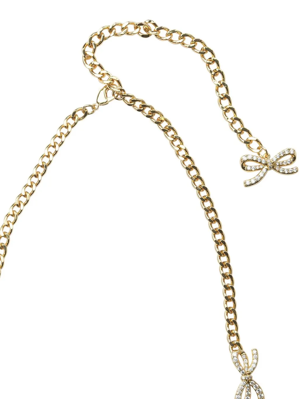 Self-Portrait Bow Embellished Chain-Linked Necklace