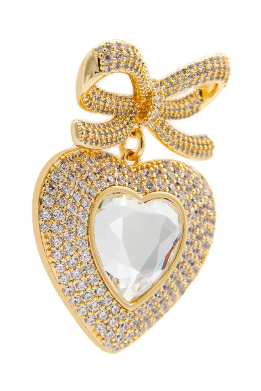 Self-Portrait Bow Embellished Heart Earrings