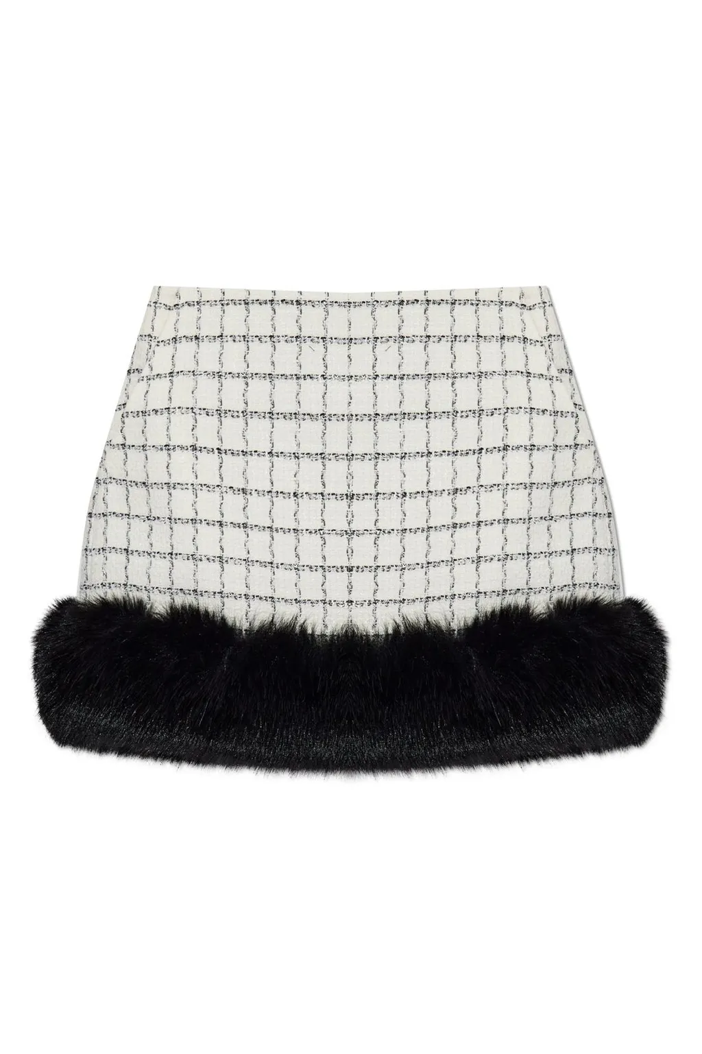 Self-Portrait Checked Tweed Mini Skirt