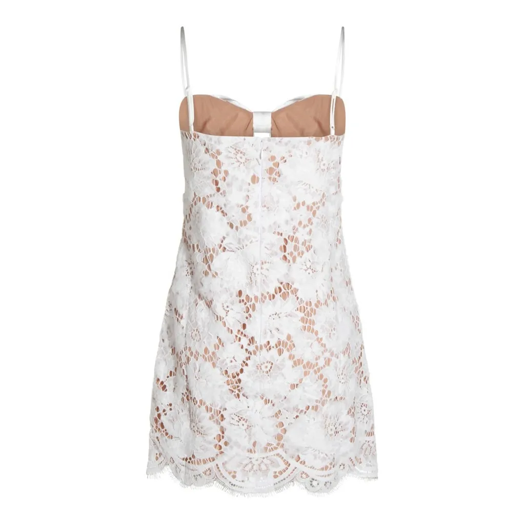 Self-Portrait Lace Bow Mini Dress
