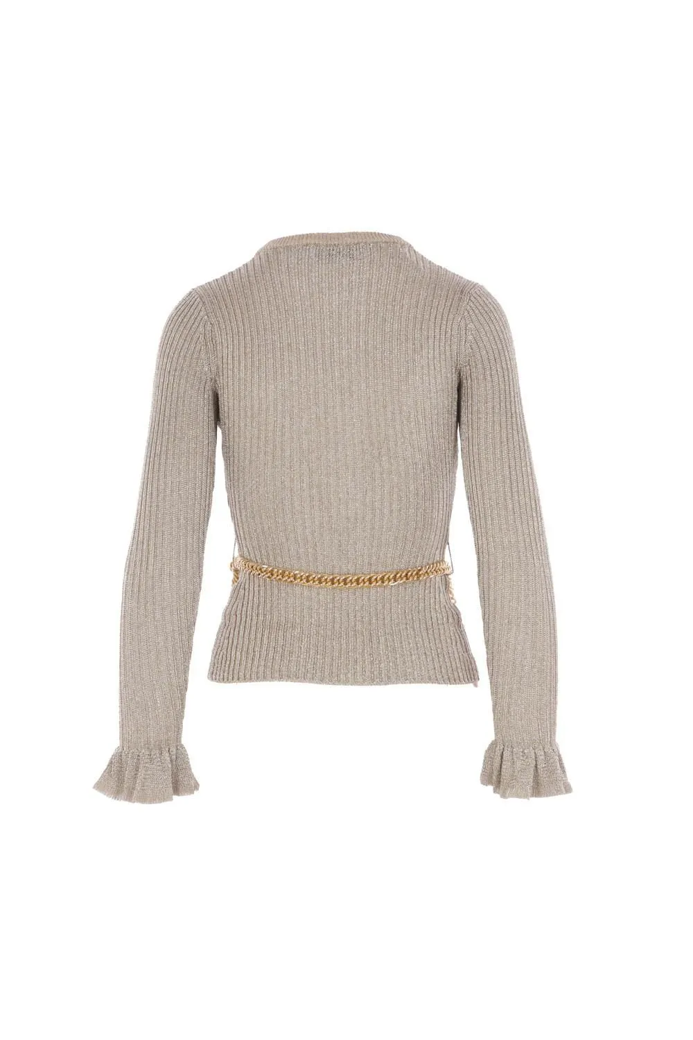 Self-Portrait Lurex Ribbed Knit Top
