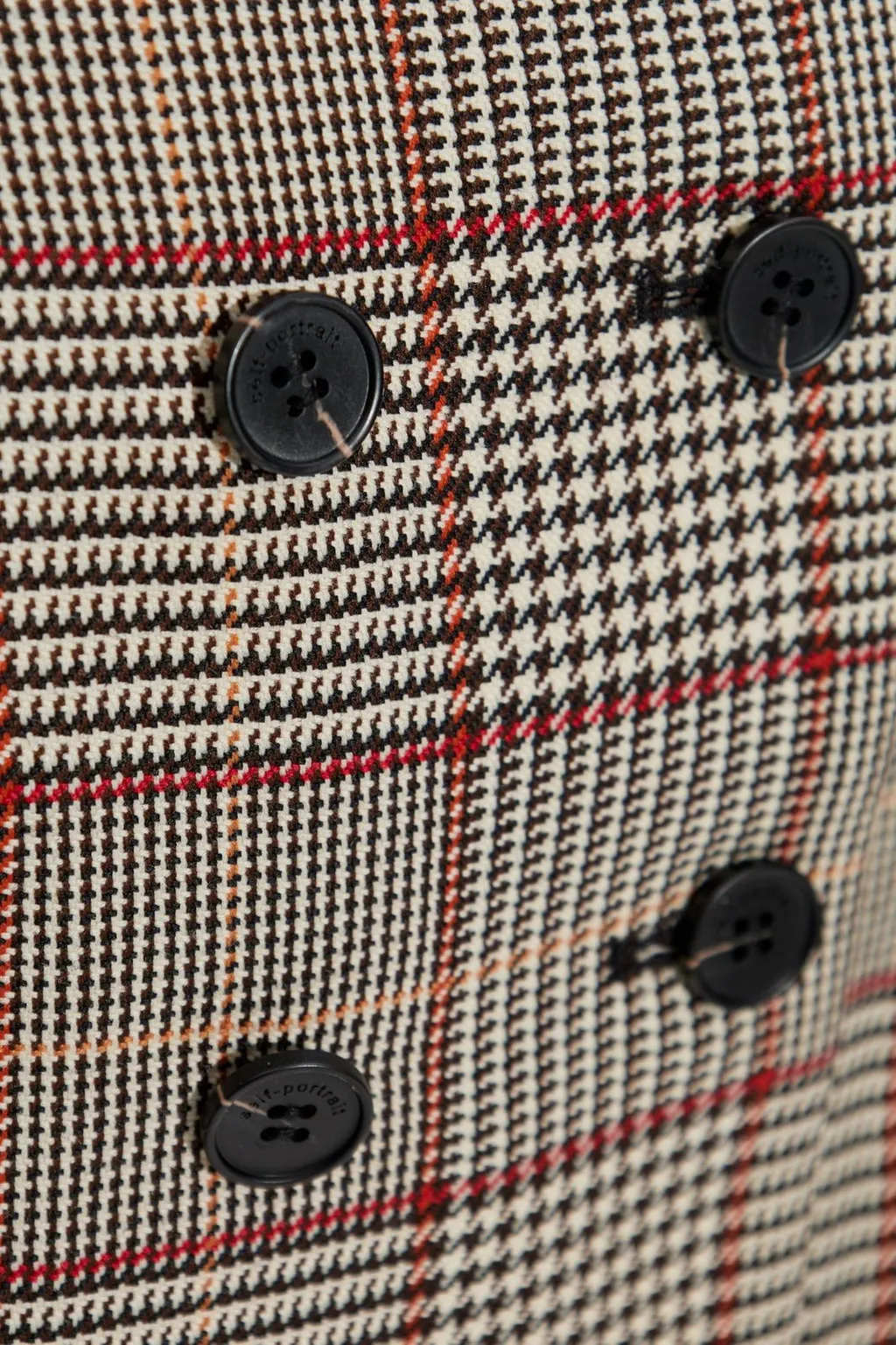 Self-Portrait Check Short Sleeve Mini Dress