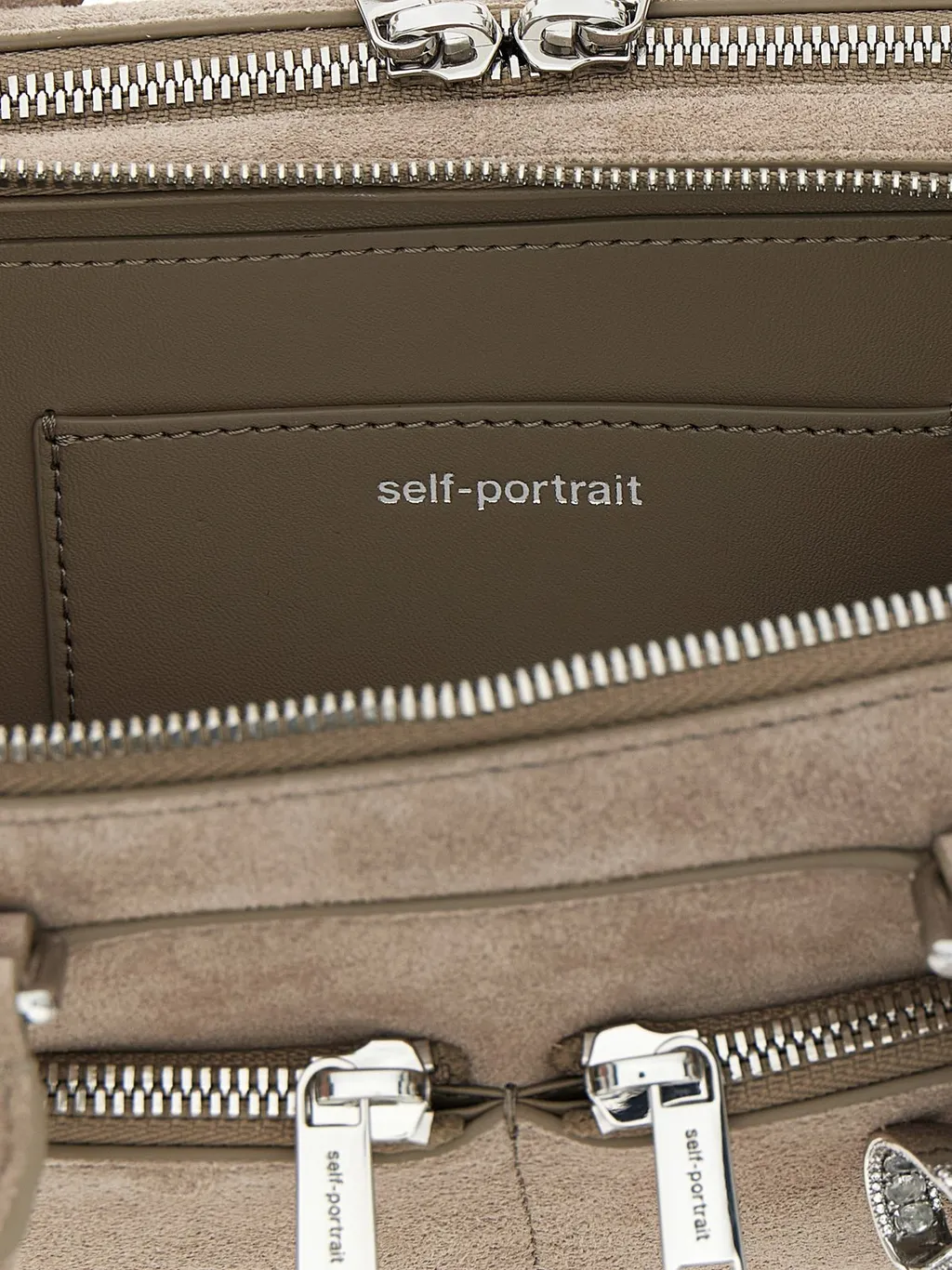 Self-Portrait Bow Charm Embellished Baguette Shoulder Bag