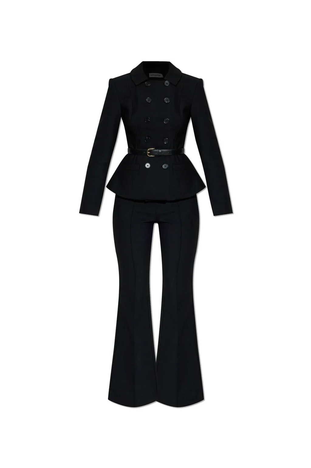 Self-Portrait Double Breasted Belted Blazer Flared Trousers Jumpsuit