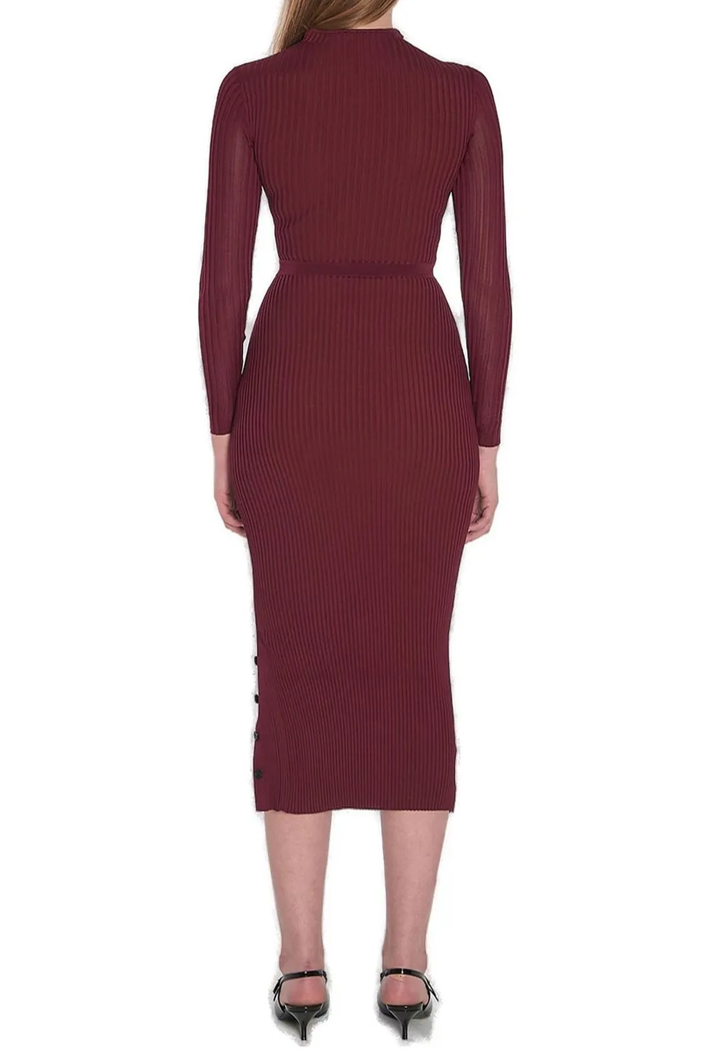 Self-Portrait Cut-Out Detailed Knitted Midi Dress