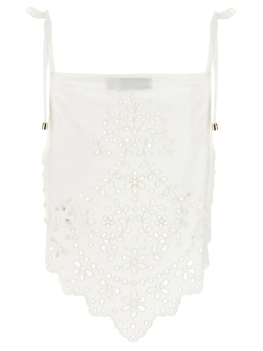 Self-Portrait Embroidered Asymmetric Hem Top