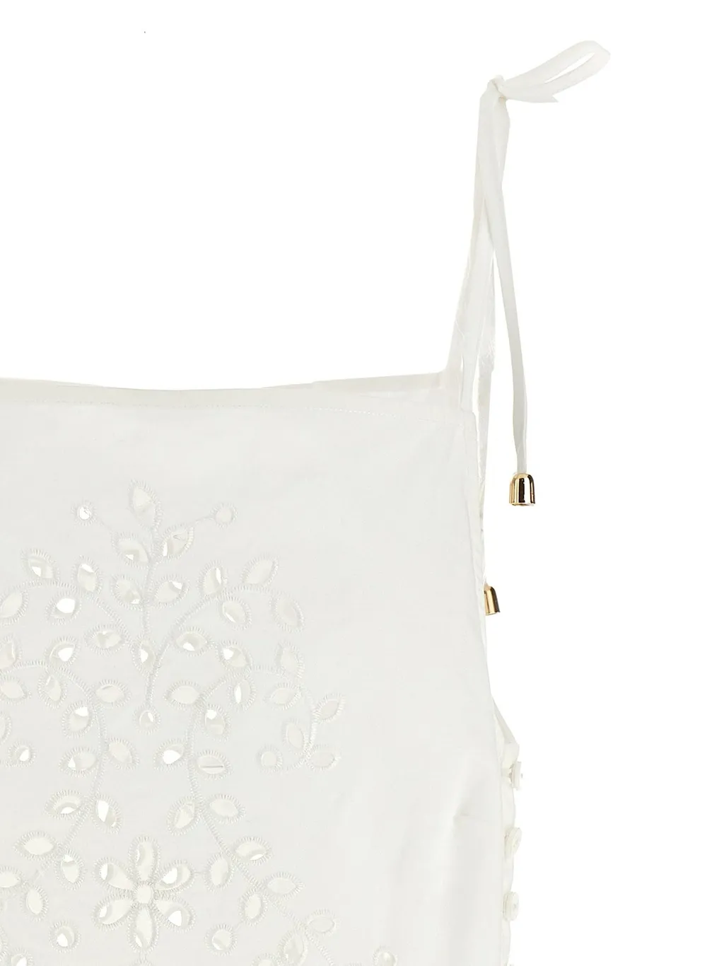Self-Portrait Embroidered Asymmetric Hem Top