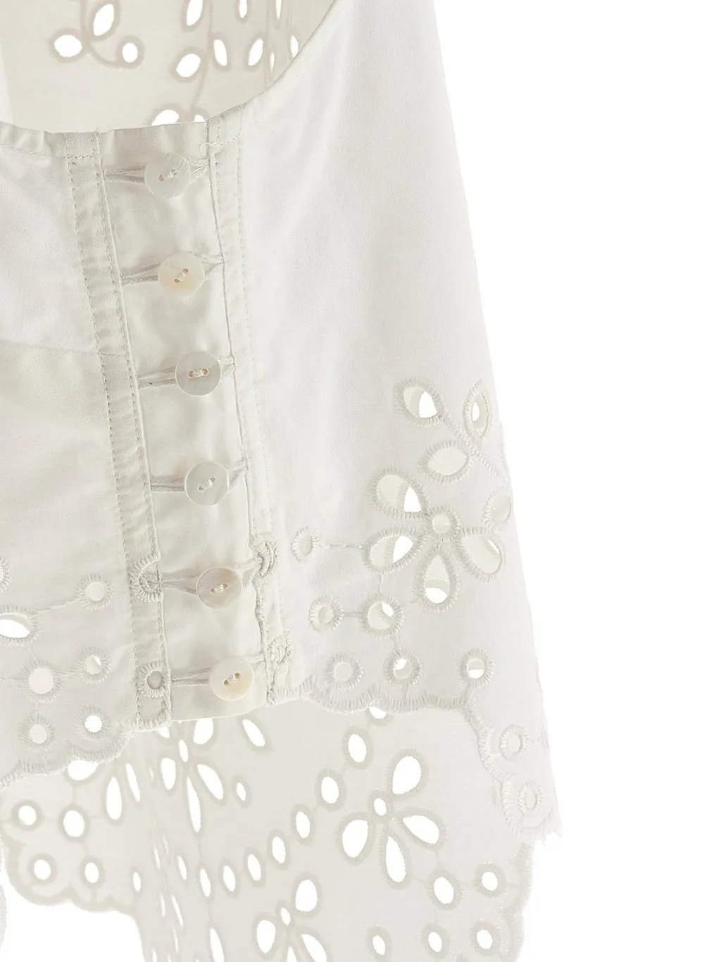 Self-Portrait Embroidered Asymmetric Hem Top