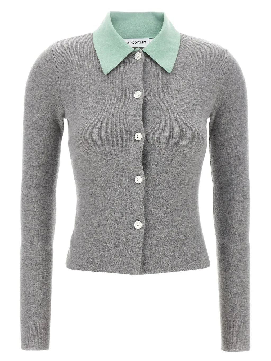 Self-Portrait Buttoned Knitted Cardigan