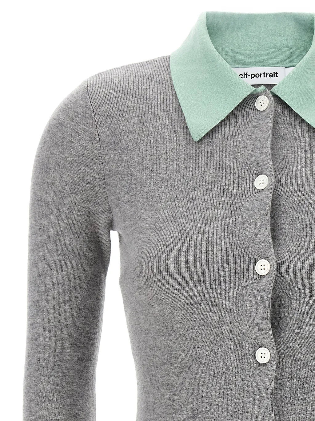 Self-Portrait Buttoned Knitted Cardigan
