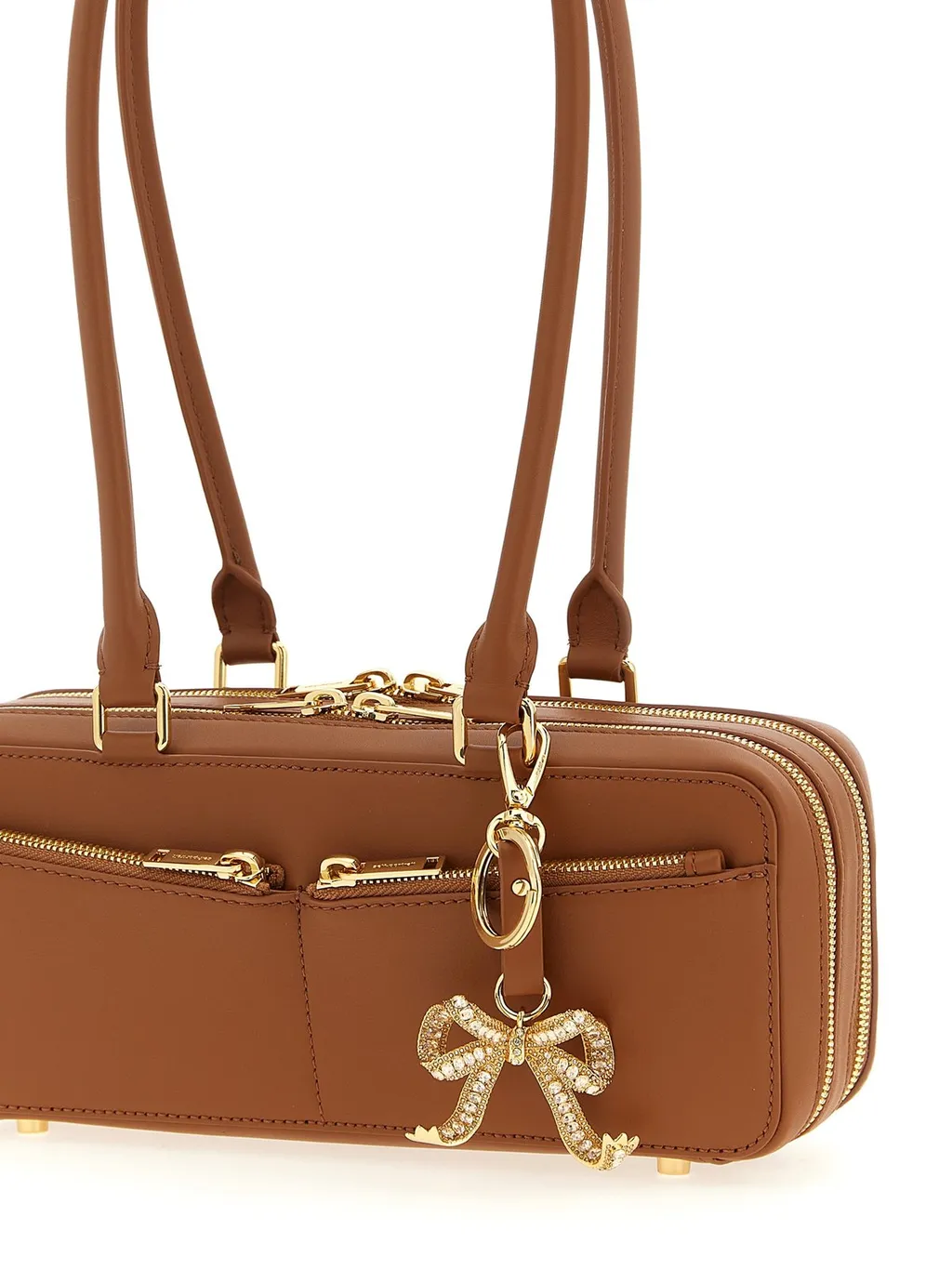Self-Portrait Bow Charm Embellished Baguette Shoulder Bag