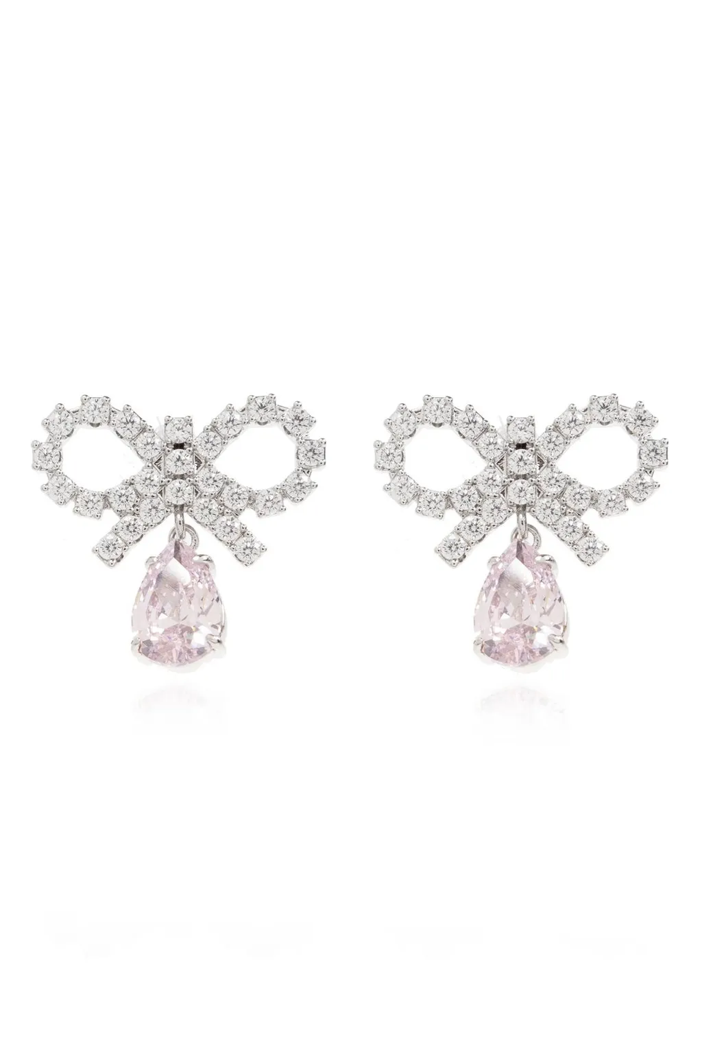 Self-Portrait Micro Bow Droplet Embellished Earrings