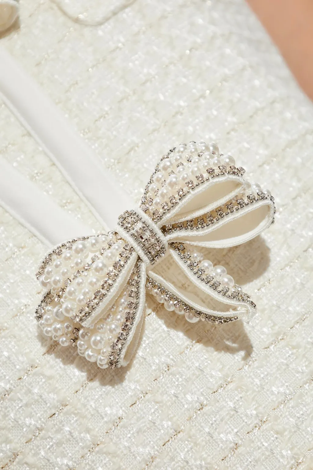 Self-Portrait Boucle Bow Mini Dress