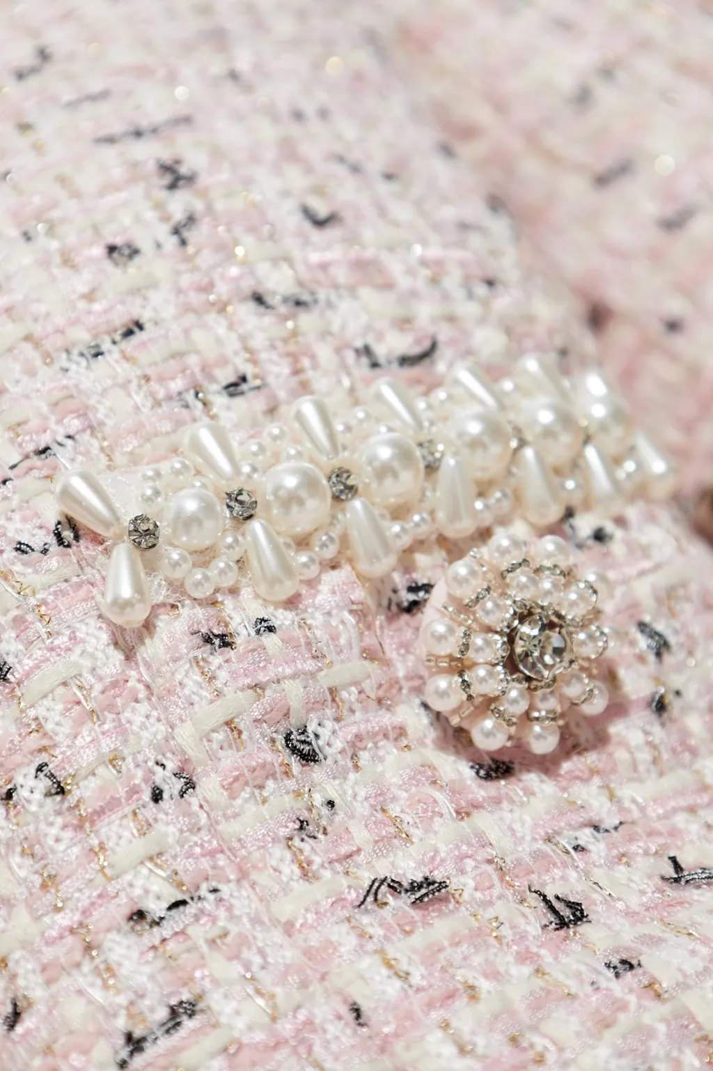 Self-Portrait Boucle Embellished Cropped Top