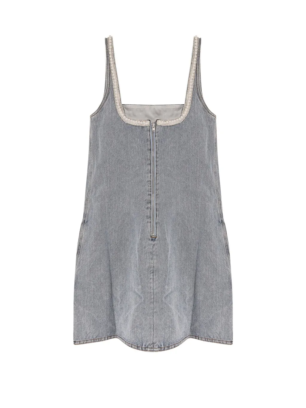 Self-Portrait Denim Bow Embellished Mini Dress