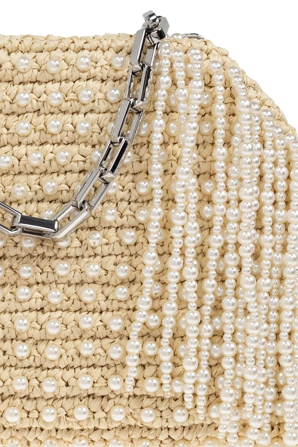 Self-Portrait Embellished Fringe Clutch Bag