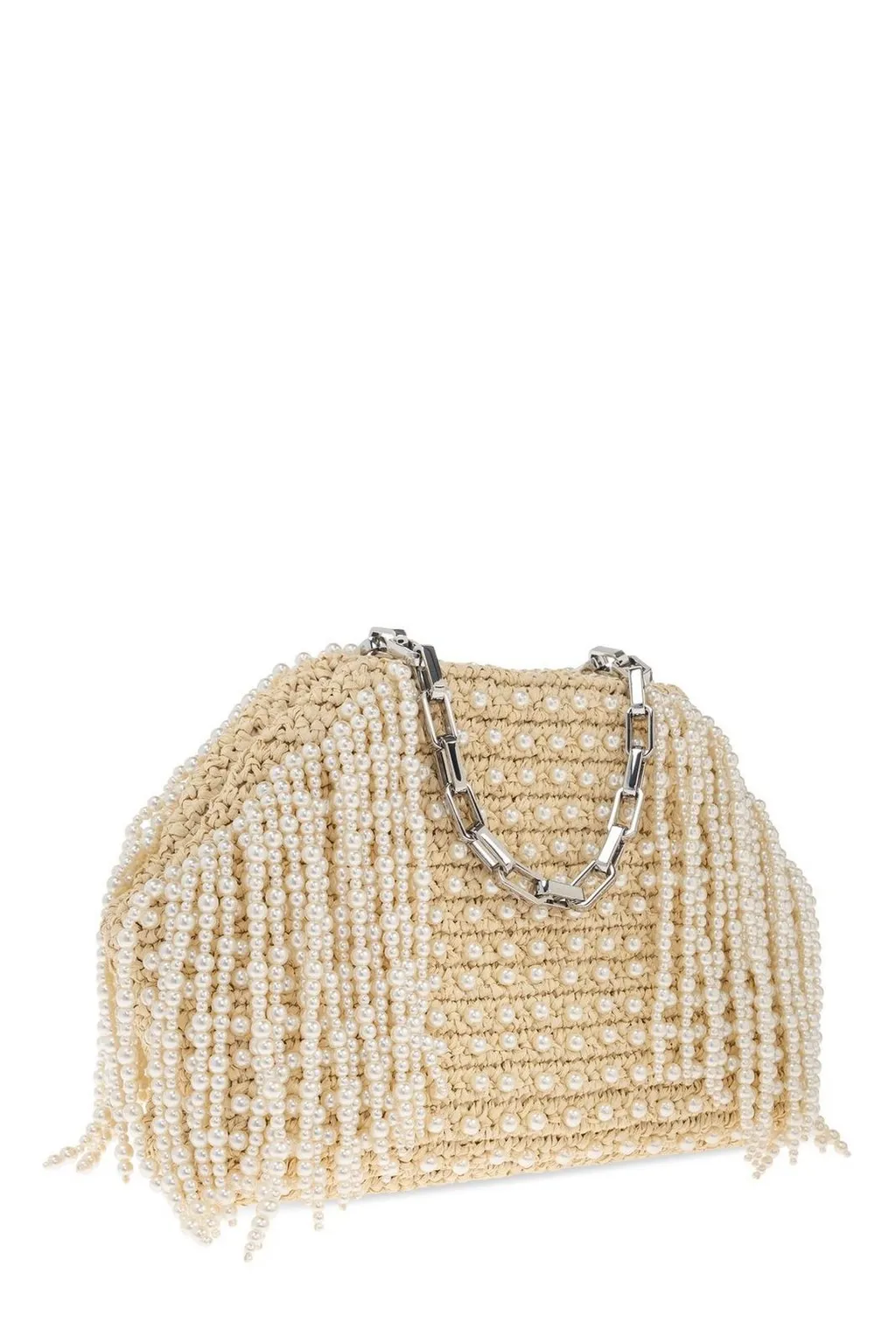 Self-Portrait Embellished Fringe Clutch Bag