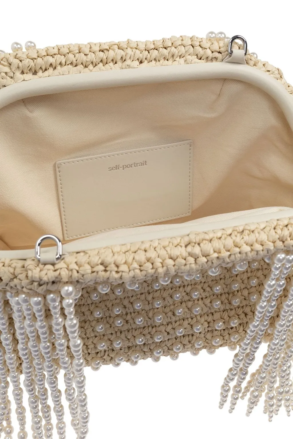 Self-Portrait Embellished Fringe Clutch Bag
