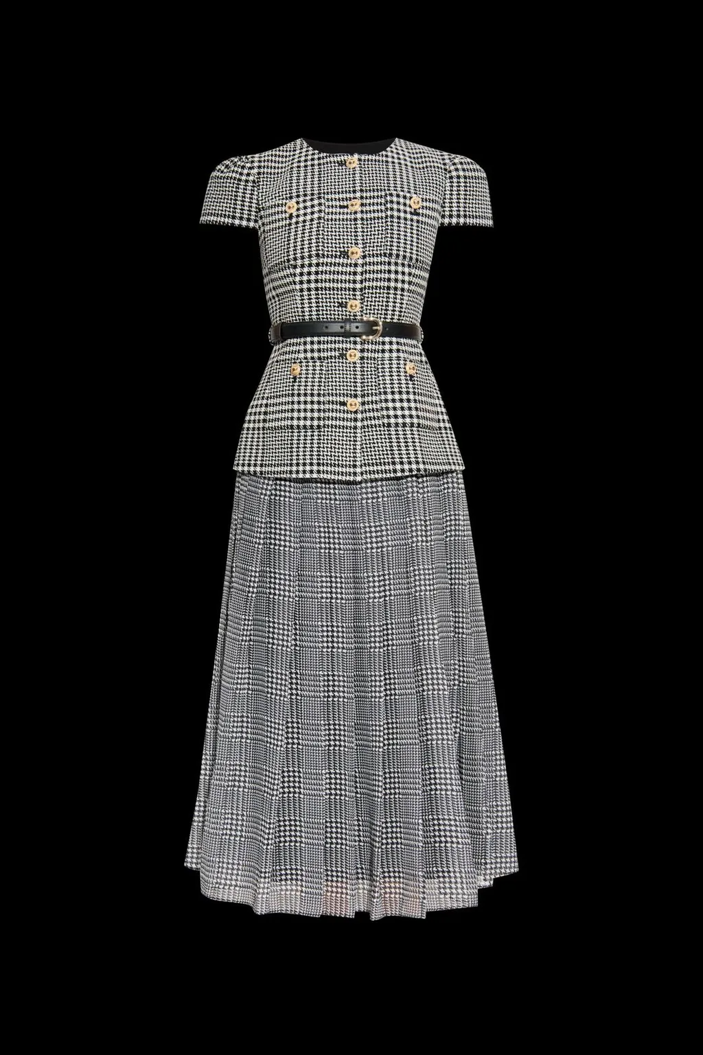 Self-Portrait Houndstooth Midi Dress