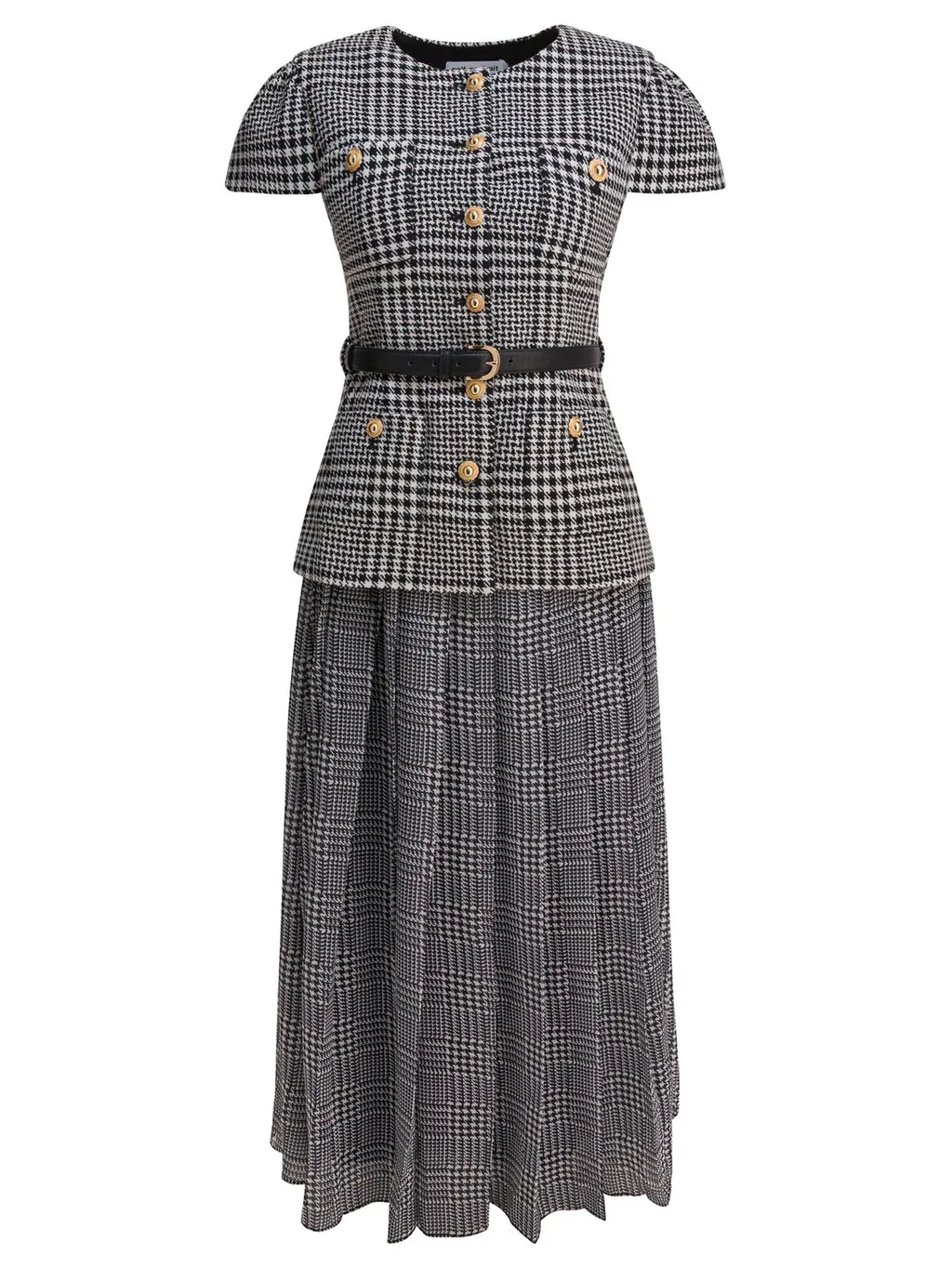 Self-Portrait Houndstooth Midi Dress