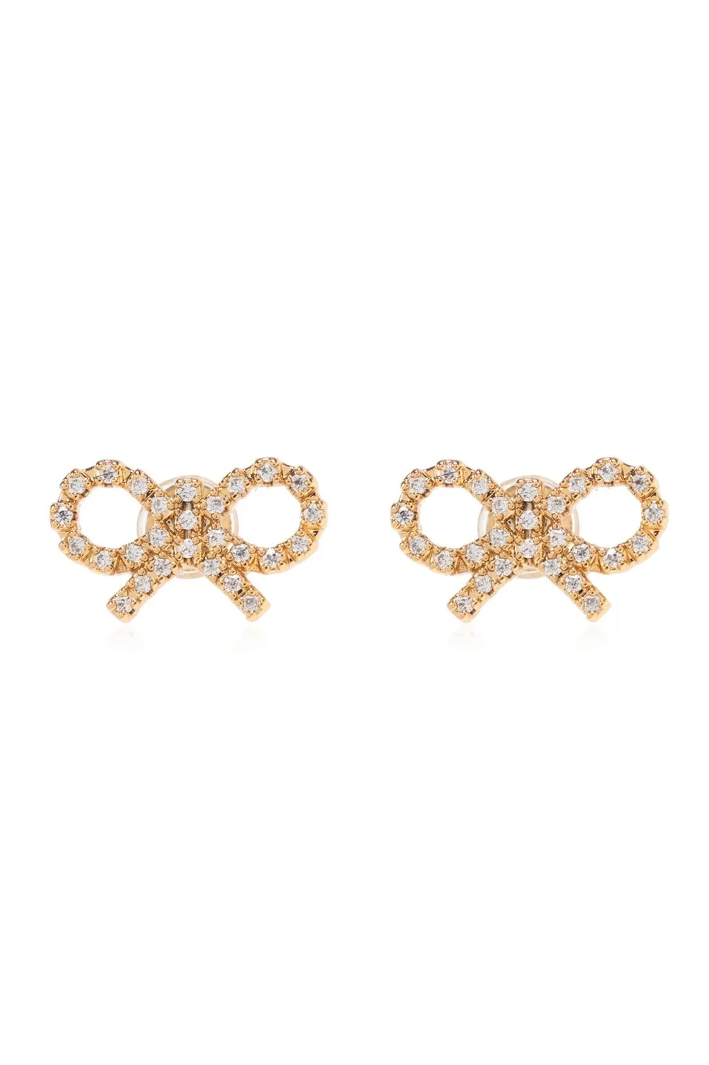 Self-Portrait Embellished Bow Earrings