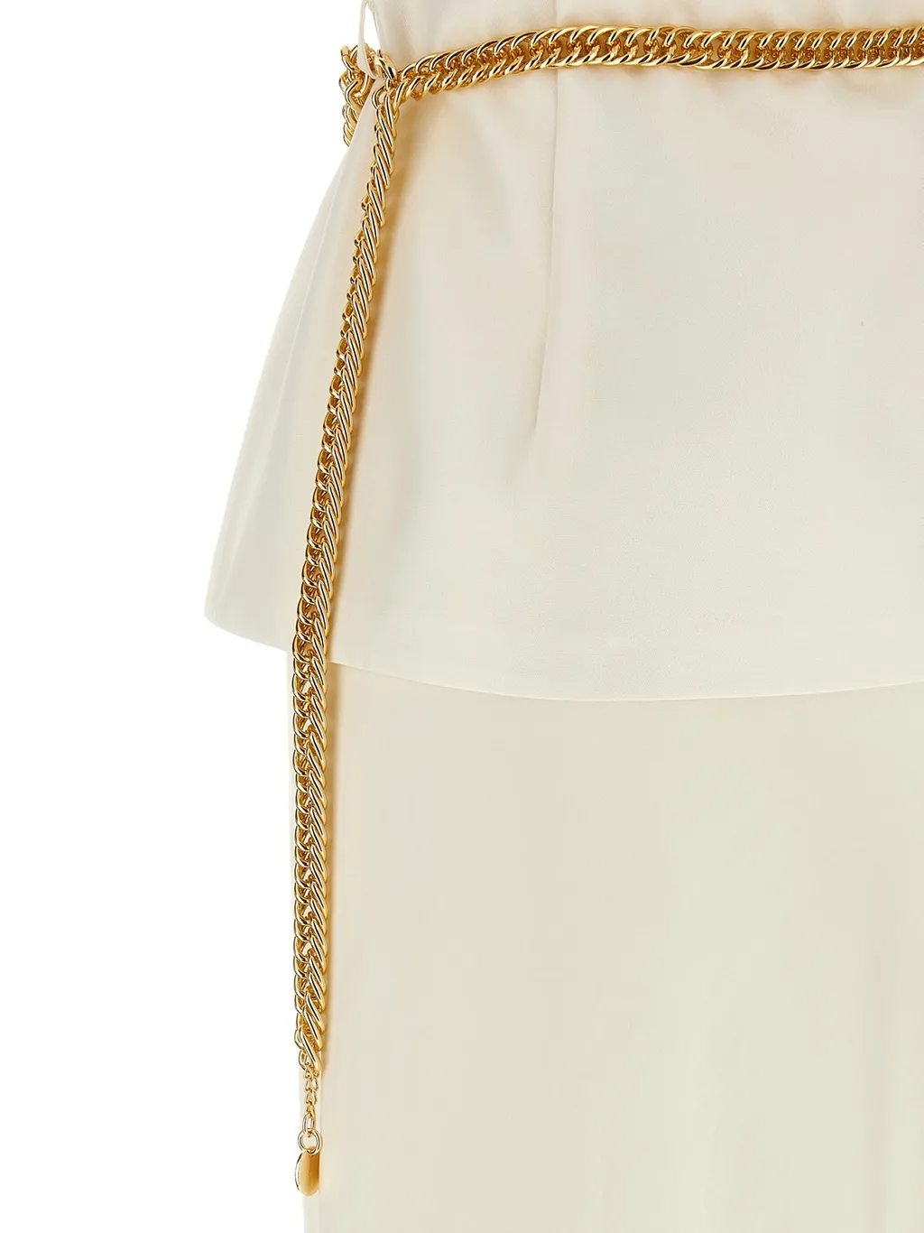 Self-Portrait Chain Belt Taffeta Maxi Dress