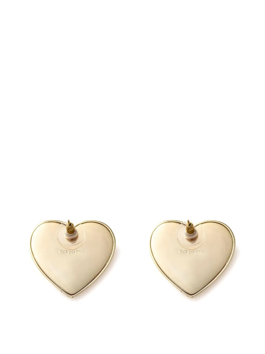 Self-Portrait Embellished Heart Earrings