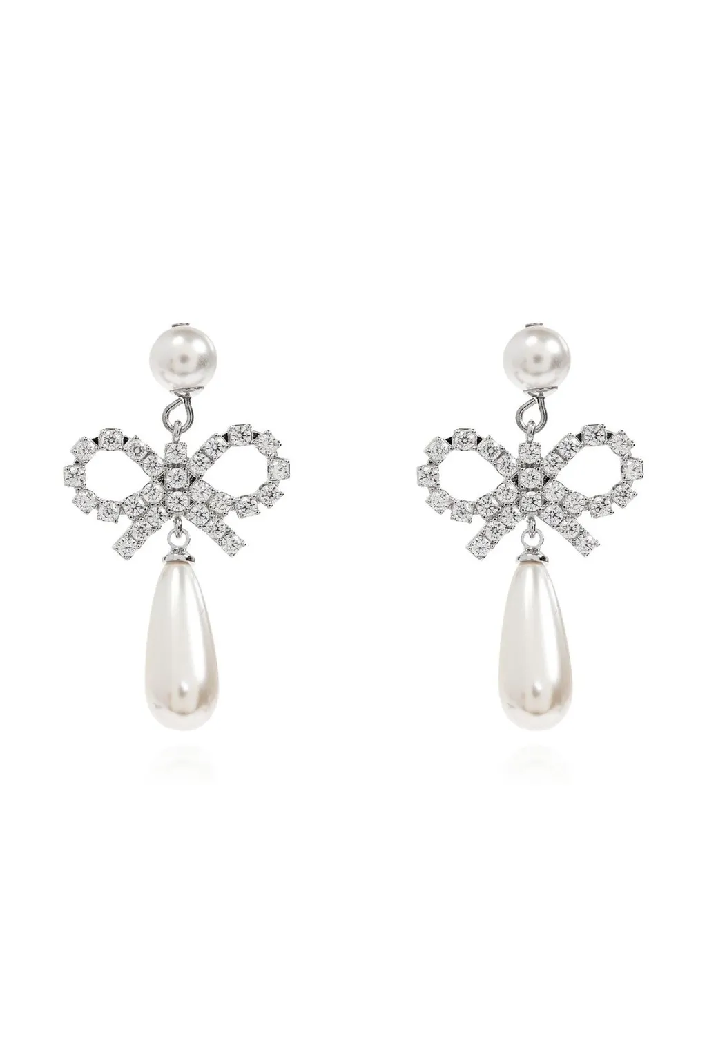 Self-Portrait Bow Droplet Earrings