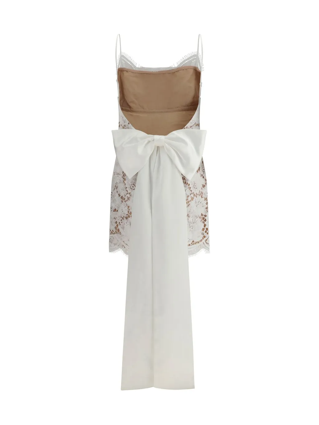 Self-Portrait Lace Scalloped-Hem Obersized Bow Dress