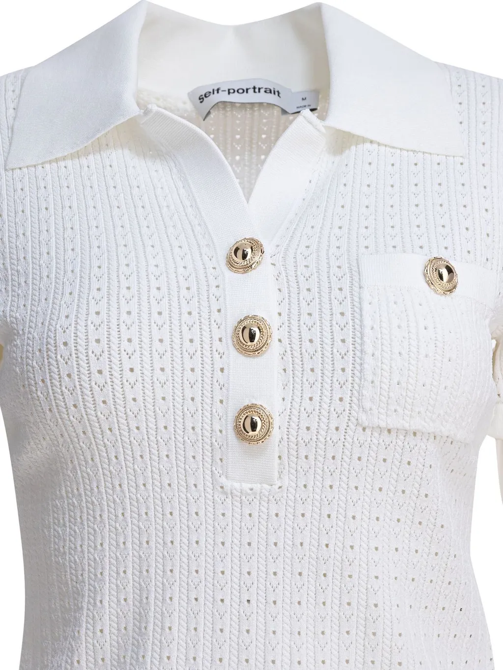 Self-Portrait Knitted Polo Top