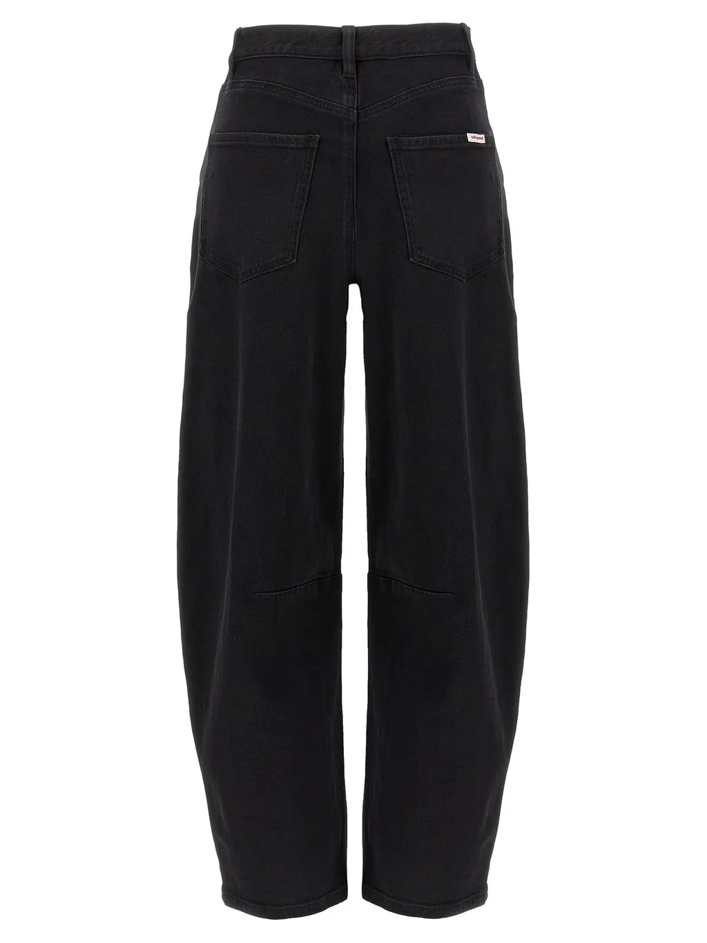 Self-Portrait Logo Patch Barrel-Leg Jeans