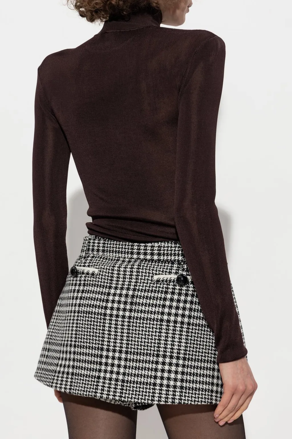 Self-Portrait Turtleneck Fitted Top